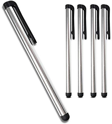 ROYALZ 5 Pack Touchscreen Stift für Tablet Smartphone Handheld Konsole mit Touchdisplay als Eingabestift Touch Pen 5er Set, Farbe:5 x Touch Pen Aluminium