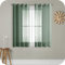 MRTREES Voile Gardinen Vorhang halbtransparent kurz mit Ösen in Leinenoptik Stores Gardinen Schals für Wohnzimmer Schlafzimmer Kinderzimmer Armeegrün 160×140cm (H×B) 2er Set