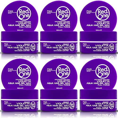 RedOne Cire Aquatique Coiffante Violette 150 ml | Contrôle des bords | Cire de gel pour les cheveux | Ultra-tenue | Cire capillaire pour hommes et femmes | Parfum Lavande | Contrôle Maximum | Lot de 6