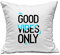 Good Vibes Only Water Drops Weißes Kissen 40x40cm