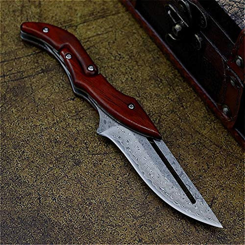 Damas Couteau Pliant Mode D2 en Acier - Plein Air, Poche, Jungle, Chasse (Color : H zdd1 A)