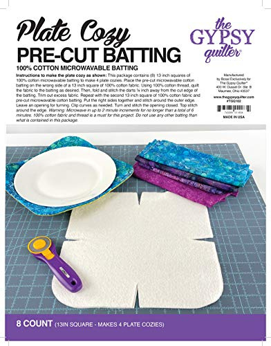 Gypsy Quilter Plate Cozy Pre Cut Batting 8ct