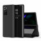 YukeTop Custodia per Samsung Galaxy Z Fold 2, Case Clear View Standing Cover Makeup Mirror Flip, Mirror Plating Full Body 360°Smart Cover Protection (Nero)