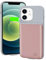HUOBAO Battery Case for iPhone 12/12 Pro,Upgraded 5000mAh Ultra-Slim Battery Charging Case,Rechargeable Protective Extended Battery Charger Case for iPhone 12/12 Pro (6.1inch)-Pink