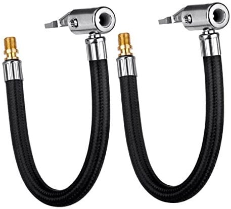 2 Pcs Inflator Pump Car Valve Air Rubber Hose Locking Tire Chuck, 10CM Air Tyre Tire Chuck Inflator Pump Hose Adapter Pipe Air Tool for , Motorcycle and Car Inflation