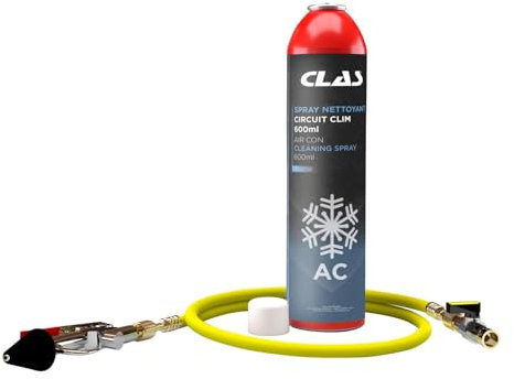 CLAS Equipements Kit Pistolet et Spray nettoyant Circuit clim 600ml pour climatisation véhicule - AC 9156