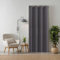 tinycurtains, Türvorhang mit Teleskopstange, einfache Montage in nur 1 Minute ohne Bohren (Türgardine grau + H200 x B150 cm + Stange weiß B70-120 cm)