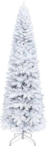 Home Decorative Artificial Bushy Slim Christmas Tree (White, 4FT)
