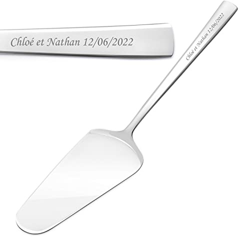 Maverton Pelle à tarte personnalisée, Pelle à gâteau en inox | Ustensiles de cuisine, pour couples, mariage, noces, anniversaire, spatule pour servir avec gravure, Mariés