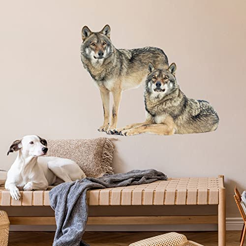 Wandtattoo Wolf Wandsticker Wanddeko für Wohnzimmer Schlafzimmer Sofa Hintergrund,Wandaufkleber Kinderzimmer Mädchen und Jungs,Wandaufkleber Diy Wandkunst Dekor