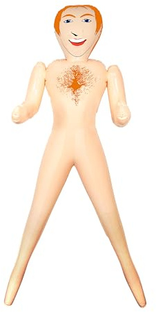 Henbrandt Inflatable Ginger Man 150cm Blow Up Male Doll Adults Hen Do Bachelorette Party Decorations Photo Booth Props Fake Boyfriend Novelty Bridal Party Joke Gift for Women