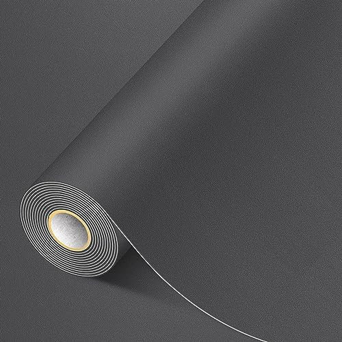 MICTER Leder Selbstklebend 30 X 300 cm, PU Kunstleder Glatt Selbstklebend, Leder Reparatur Set für Möbel, Sofa, Autositze, Taschen, Leder Reparatur und Renovierung (Dunkelgrau)