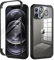 seacosmo Kompatibel für iPhone 12 Pro Hülle mit eingebautem Panzerglas Displayschutz und Kamera Schutzfolie [9H HD], 360 Grad Case Ganzkörper Stoßfeste Handyhülle iPhone 12 Pro - Schwarz
