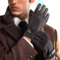 LADYBRO Winter-Tweed-Handschuhe für Herren, warme Touchscreen-Handschuhe aus PU-Leder und Samt, Schwarz, S