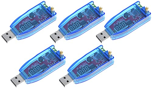 TECNOULAB 5 Stück USB Potentiometer Step Down Buck-Boost Konverter 5V DC-DC zu 1-24V LED