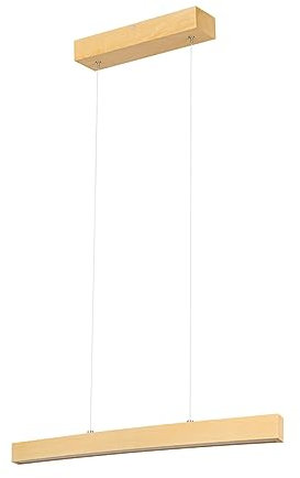 alfalux Lampe LED Hängelampe aus Holz Wohnzimmer Esszimmerlampe Hängeleuchte Pendelleuchte Esstischlampe Küchenlampe Höhenverstellbar 60 cm LED60KB-3K-ESCHE