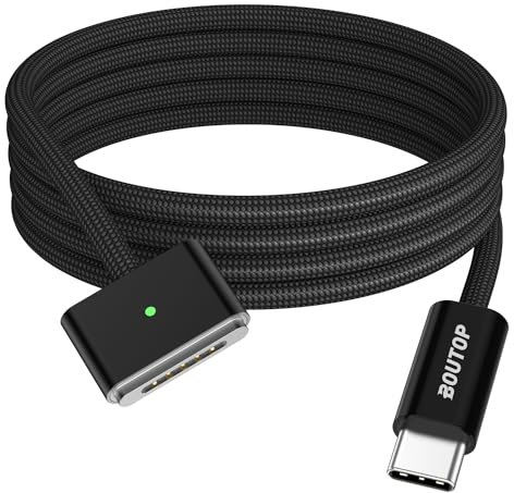 BOUTOP USB C to Mag-Safe 3 Cable 140 W PD Fast Charging Type C to Mag Safe 3 Charging Cable Compatible with MacBook Pro M1 2021 (14 inch/16 inch), MacBook Air M2 (13 inch/15 inch), MacBook Pro 2023 M2