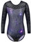 ZNYUNE Langärmeliger Gymnastikanzug für Mädchen, glitzernd, Tanzen, athletischer Gymnastikanzug für Mädchen, 285, Marineblau, Galaxy 10A