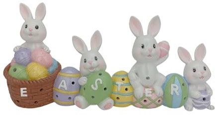 Cosmin Osterhase-Dekoration für Schlafzimmer, Niedlich – 2D-Osterei, Hase, Häschen-Party-Herzstück, Ausschnitte, TV-Schrank, Langlebig, Einfach zu Verwenden