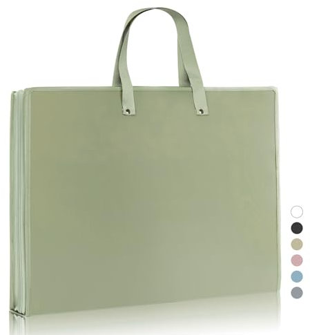 Swodition Kunst-Portfolio-Taschen, Aufbewahrungsbücher für Kunst-Portfolio-Mappe, Poster-Aufbewahrungstasche mit Reißverschluss und Griff, Netz-Ordner für Poster, Malerei, Grün (58,9 x 46 cm)