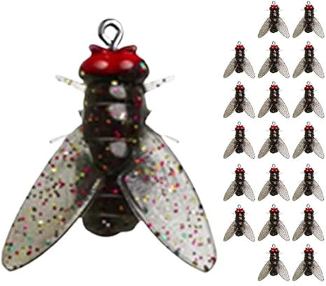 20 pièces leurres à Mouches à Truite, leurres de pêche à la Mouche réalistes, appâts bioniques d'eau salée et d'eau Douce, hameçons pour Truite, Bar, Saumon