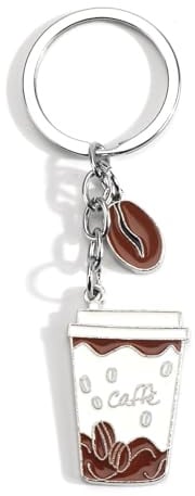 MUCOOS Coffee Cup Keychain, Creative Design for Coffee Lovers, Elegant Gift for Women, Party Gift for Sisters and Friends, Fun Keychain