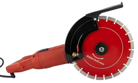 Rainureuse Beton,Rainureuse 5800W-110Mm Machine de Formage de Mur 4300 Vitesse Coupe Sans Poussière-avec 2 Disques Diamant,Pour Béton, Acier,Coupe de Route en Ciment,Rouge