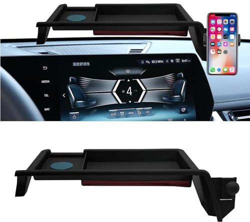 TTCR-II Kompatibel mit BMW X1 Handyhalterung Navigations Bildschirm Rücken Organizer Tablett Smartphone Halter, Zubehör for Navigation Screen für BMW X1 U11 2023-2025 Einstellbar Handyhalter-Schwarz