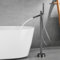 XJTNLB Rubinetto per Vasca Freestanding Grigio Miscelatore Doccia con Deviatore e Doccetta Bocca Girevole a 360 ° Rubinetteria Doccia