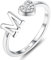 JeweBella Herz Ring Silber 925 Damen mit Buchstaben Verstellbar Ringe Frauen Stapeln Daumenring Fingerring Eheringe Engagement Promise Ring Verlobungsring Initiale A-Z Ring Damen Mädchen mit Box