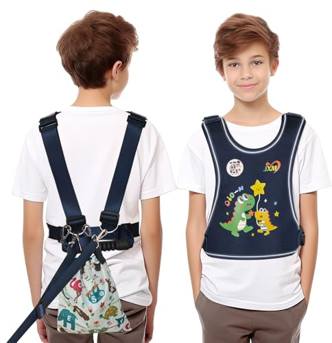 Safety Harness for Big Kids 6-12, Anti Anopement Vest for Autism, Special Needs ADHD, Reflective Leash with Handle for Autistic Active Kids, Adjustable Tether for