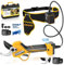[3-Toques-Cambio, Versión de Alto Rendimiento] SWANSOFT PRU45-PLUS Tijeras de Podar Electricas, Profesional 45mm 25V 1150W 4Ahx2 Tesouras de Poda Podadora Electrica Bateria (YELLOW)