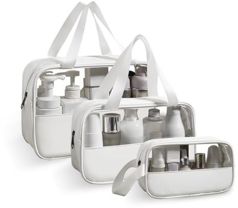 Fyriswho Sac de Cosmétiques Pièces Trousse de Toilette Transparente Imperméable (Blanc)