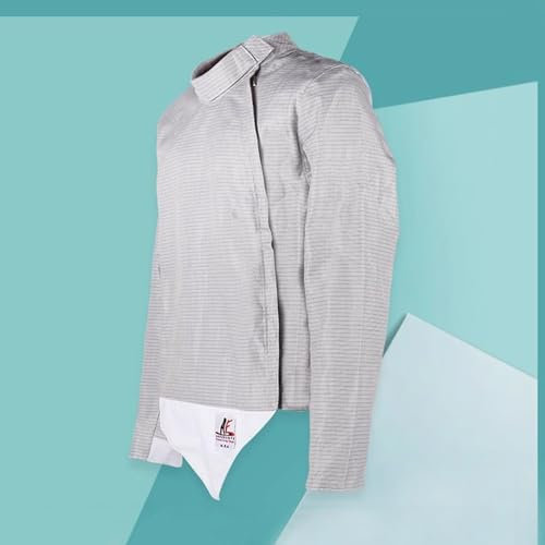 HXYhydrypd Säbel Aus Metall, Fechtbekleidung, Elektrischer Säbel Aus Lamé, Fechtausrüstung für Erwachsene und Kinder, Metallfechtjacke – Rechtshänder(32#)