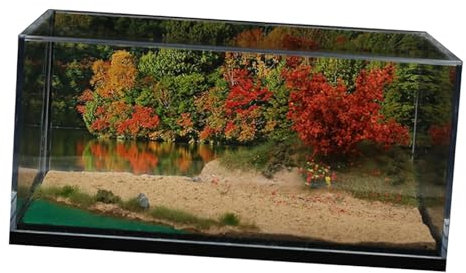 Amagogo 1:64 Maßstab Seeufer Flussufer Kulisse mit Vitrine Hintergrund Modell Spielzeug DIY Hintergrund Diorama Landschaft für Modellauto