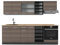 Vicco Küchenzeile R-Line, Edelgrau/Anthrazit, 240 cm ohne Arbeitsplatte