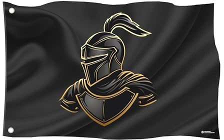 Piratenflagge in verschiedenen Größen/Wetterfest mit Ösen/Outdoor und Indoor/Fahne für Fahnenmast /100% Polyester (Ritter 1, L)