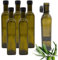Lot de 6 bouteilles d'huile de 250 ml avec bec verseur, vert/marron, avec doseur et étiquettes