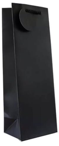 Wine Gift Bags, Single Bottle, Black, Premium Paper pack of 6