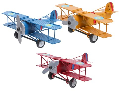 Cabilock 3piezas Adornos De De Cazas Retro De Metal Decoración De Avión Vintage para TV Escritorio