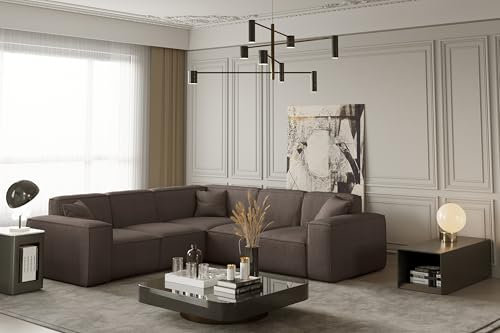 Friderik Ecksofa LUGA Corner 246 cm – Komfortables Polstersofa, Elegantes Design, Stoff Scala (Taupe)