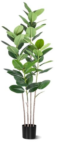 Artificial Rubber Tree Plant, 6 Feet Tall, Indoor Decor