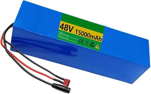 MisetGao Elektrofahrradbatterie 36 V 48 V 10 Ah 15 Ah 18 Ah, Elektrofahrrad-Lithiumbatterie 36 V 48 V, Wasserdichtes PVC, Eingebautes BMS, Geeignet Für 1000 W 500 W 350 W 250 W Motor XT60,48V 10AH