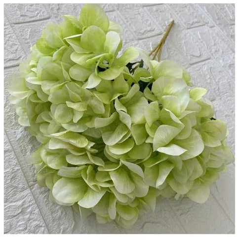 Hortensia Artificielle, Fleurs Artificielles Bouquet de fleurs artificielles d'hortensia d'automne à 5 têtes, décoration de salle de mariage, arrangement floral, fournitures de fête, bricolage(9)