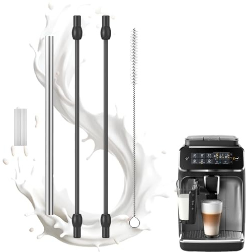 Milchschlauch Kompatibel mit Siemens EQ6,5 PCS Ersatzteil von EQ6 Milchschlauch,Edelstahles Milchrohr und Reinigungsbürste Set,Kaffeevollautomat EQ6 300/500/700 und VeroAroma Kaffeemaschine