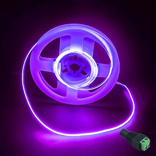 JBdusn 12V COB LED Streifen Lila, 5m Flexibel Hohe Dichte 2mm Breite LED Strip 480LEDs/m Schneidbar LED Licht Band Selbstklebend fürSchlafzimmer Küche DIY Beleuchtungsprojekt(Ohne Netzteil)