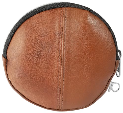 Excellanc Geldbörse für Damen aus Leder in Braun, Geldbeutel mit Reißverschluss in 11,5 x 11,5 x 2,5 cm
