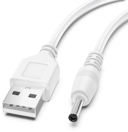USB to 5V DC Cable Universal Charging Power Cord 3.5 x 1.35mm Jack Replacement for Electric Toothbrush HUB Splitter Router LED Lights (White)