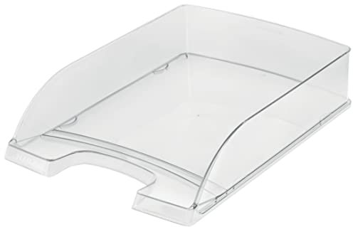 Leitz A4 Letter Tray, Transparent Smoked Grey, Plus Range, 52260092