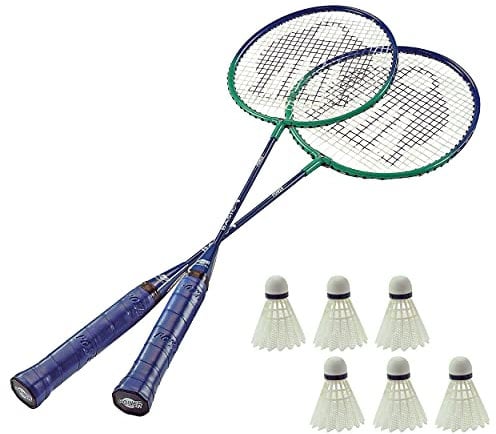 Badminton Set 2 Schläger 6 Bälle, Badmintonschläger, Federball, Badmintonball